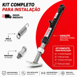 Kit Cavalete Pezinho Descanso Lateral Regulagem Honda Cg Titan 125/150/160 Fan Start Reforçado