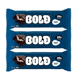 Kit 3 Barra de Proteína Bold Tube Sabor Cookies Black com 20g de Proteína 60g