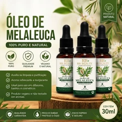 Óleo Essencial De Melaleuca Tea Tree Conta Gotas 100% Puro 30ml Contra Micose Acne