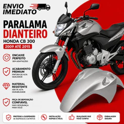 Paralama Dianteiro Honda Cb 300 Cb 300R 2009 Á 2015 Prata Pro Tork