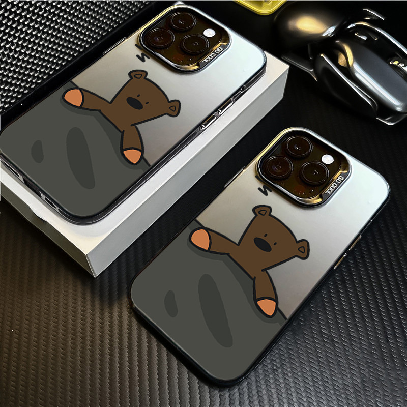 Capa De Telefone Dura Fosca Para Samsung A56 A16 A06 4G A36 A26 A55 A54 A53 A52 5G A12 A32 Bonito Urso Sonolento