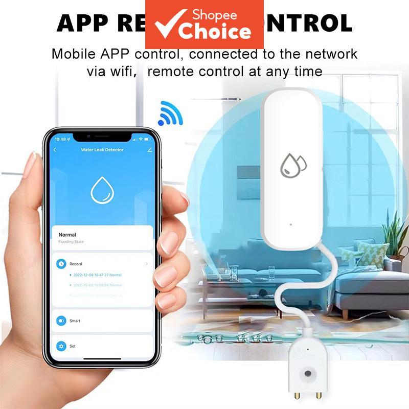 Outros Para Tuya WiFi Zigbee Sensor De Água Inteligente Alarme Vazamento Nível Transbordamento Detector Inundação APP Se
