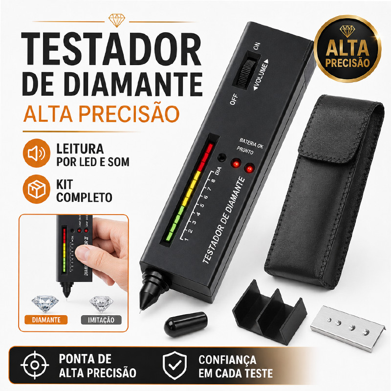 Caneta Testador de Diamante Profissional Alta Precisão Detector Eletrônico para Teste de Joias