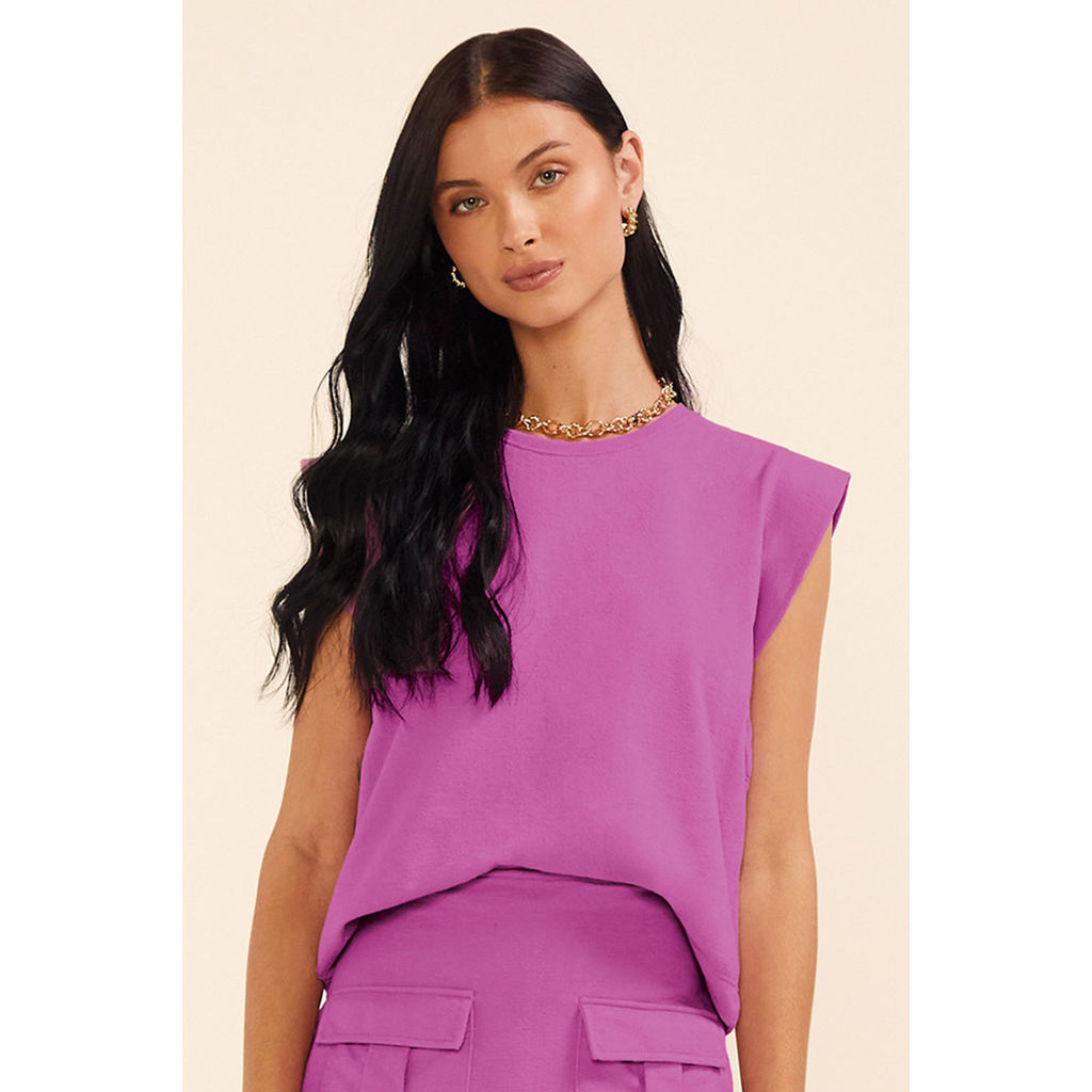 Regata Feminina Muscle Tee Texturizada Marialícia Rosa