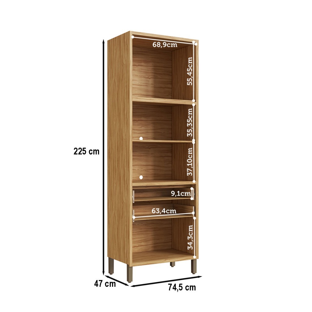 Torre Quente Syrah 2 Portas 2 Gavetas 100% Mdf - Rio Doce · foto 2