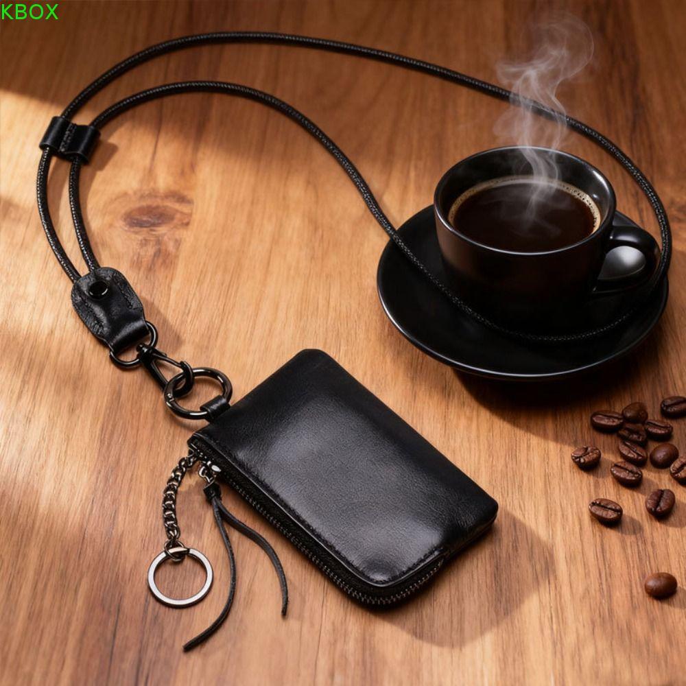 Carteiras De Pescoço Penduradas KBOX , Mini Bolsa De Moedas Retrô PU , Com Cordã