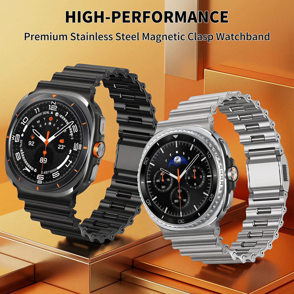 Pulseira De Aço Inoxidável Para Galaxy Watch 9 8 Clássico Fecho Magnético Samsun