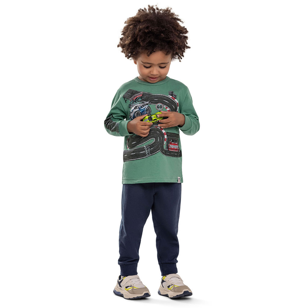 Conjunto Infantil Menino Interativo Pista Elian Verde
