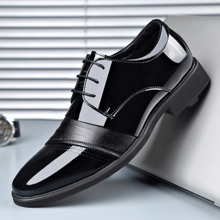 Sapatos de couro masculino 2026 verão novo estilo couro brilhante couro patente casamento noivo versão coreana sola maci