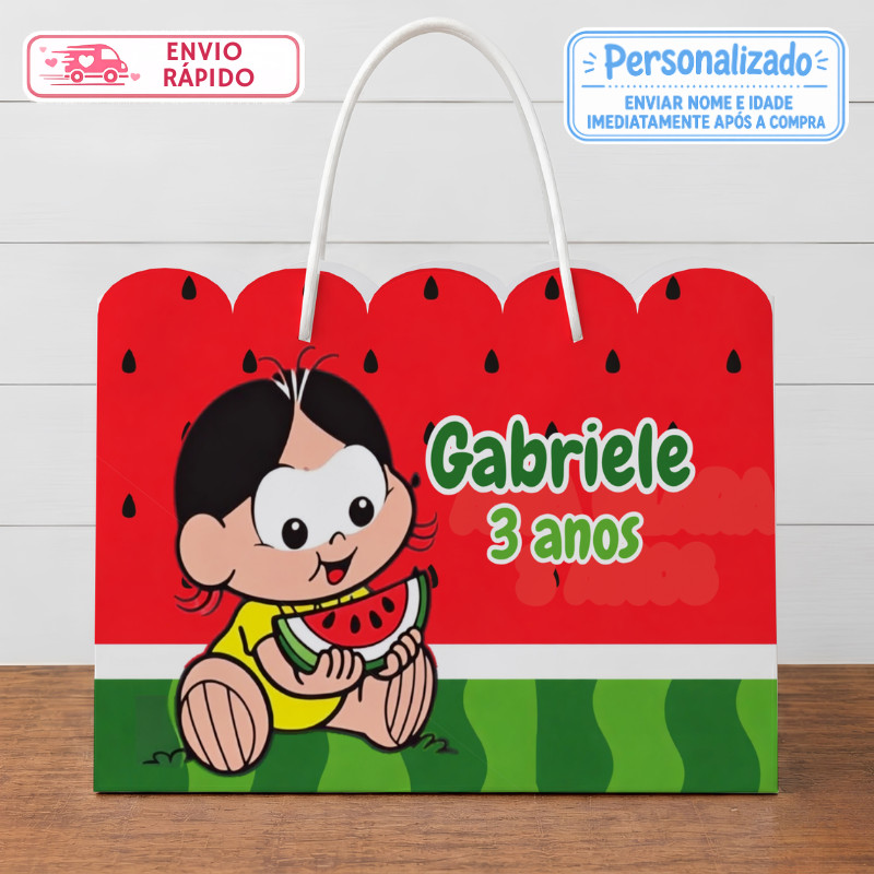 Sacolinha Magali Personalizada Lembrancinhas Festa infantil Aniversário Sacola G