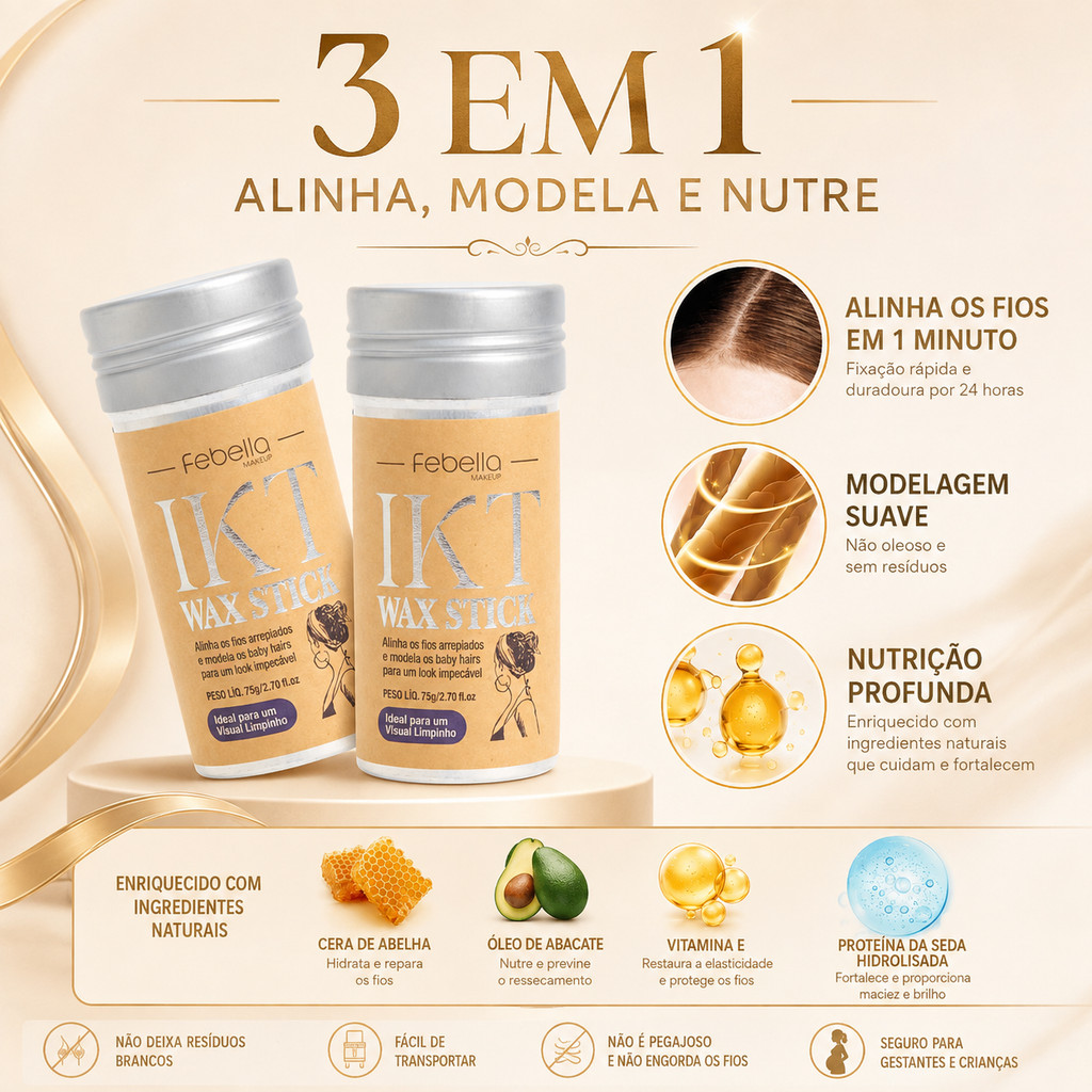 Bastão Modelador De Cabelo Wax Stick Pomada Fixação Forte Efeito Liso