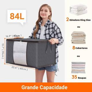 Saco Organizador de Edredom - Caixa Multifuncional para Guarda-Roupa, Armazenamento à Prova de Poeira com Grande Capacid