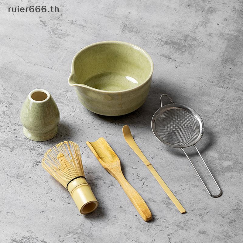 ruier Tradicional Matcha Conjunto De Chá Batedor De Bambu Colher Peneira Conjuntos Japonês Tigela De Cerâmica Moedor Sum