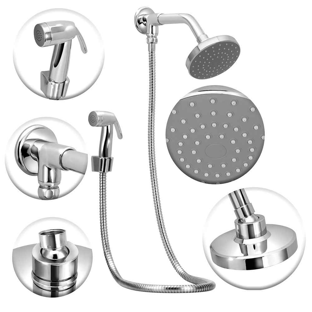Chuveiro Ducha Flatt Redondo Completo Com Desviador Solar Gás Banheiro Fino — imagem 2 de 2