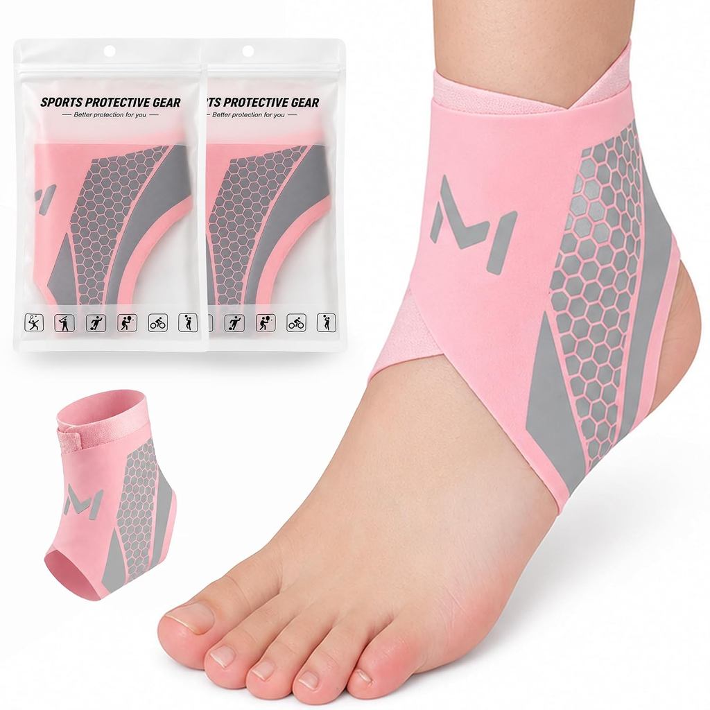 Tornozeleira de Compressão para Mulheres (2 Peças), Suporte Ajustável para Fascite Plantar, Tendinite, Tendão de Aquiles