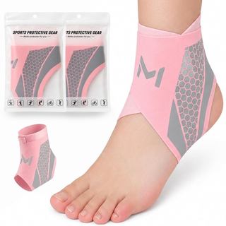 Tornozeleira de Compressão para Mulheres (2 Peças), Suporte Ajustável para Fascite Plantar, Tendinite, Tendão de Aquiles