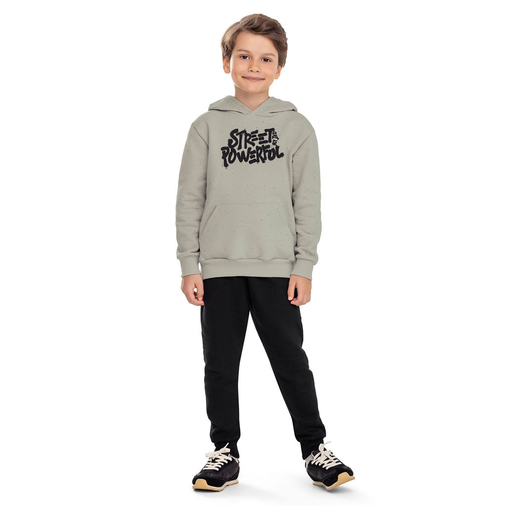 Conjunto Infantil Menino Moletom Botonê Elian Cinza