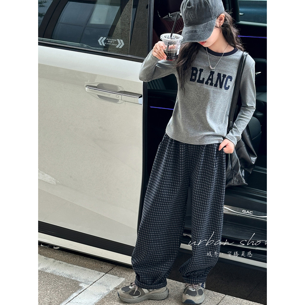Meninas outono terno 2026 novo estilo crianças moda elegante estilo ocidental primavera outono grandes crianças camiseta