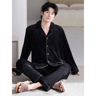 Pijamas masculinos outono inverno Coral velo engrossado mais velo quente inverno ilha velo masculino outono inverno alta