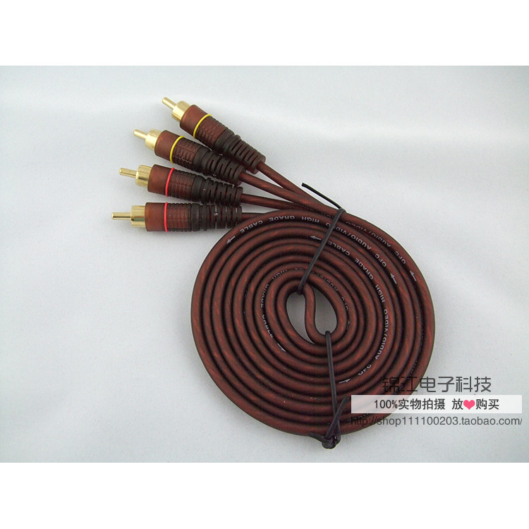 Lotus duplo banhado a ouro para Double Lotus 2RCA para 2RCA Cabo de conexão de áudio Cabo de áudio de conexão de computa