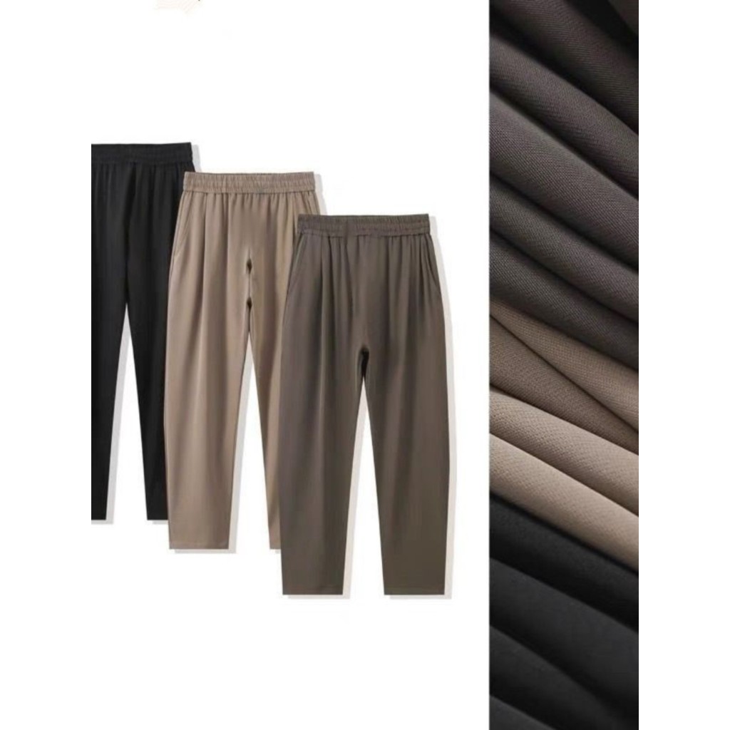 Fat Custom [Corte específico de folha de salgueiro] Calças alargadas de virilha de verão Cortina de seda gelada Feel Hom