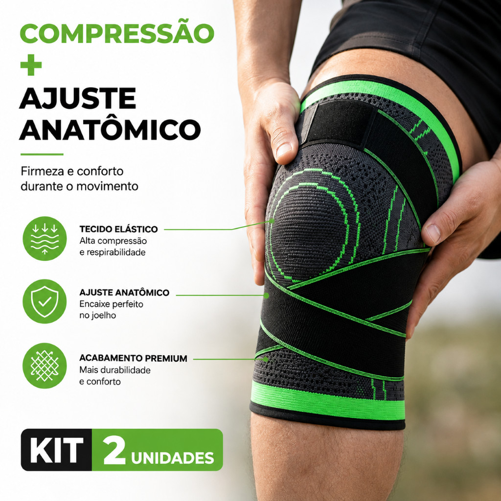 Joelheira de Compressão Ortopédica Tensor Alívio De Dor No Joelho Kit 1/ 2 Unidades