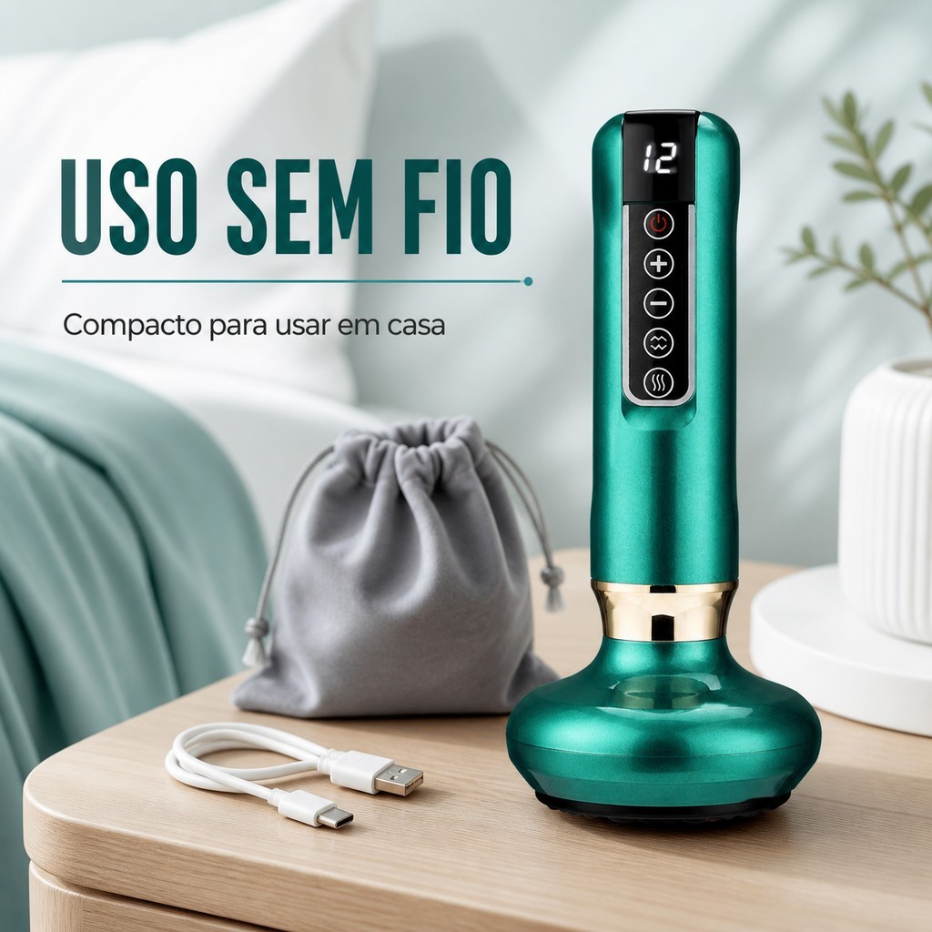 Massageador Corporal Recarregável com 12 Níveis de Sucção e Alívio de Pressão para Relaxamento Diário