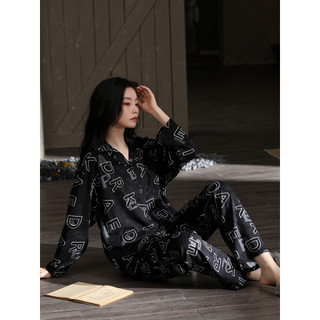 Pijamas femininos primavera outono puro algodão manga comprida macio 2026 novo estilo letras outono inverno roupas de ca
