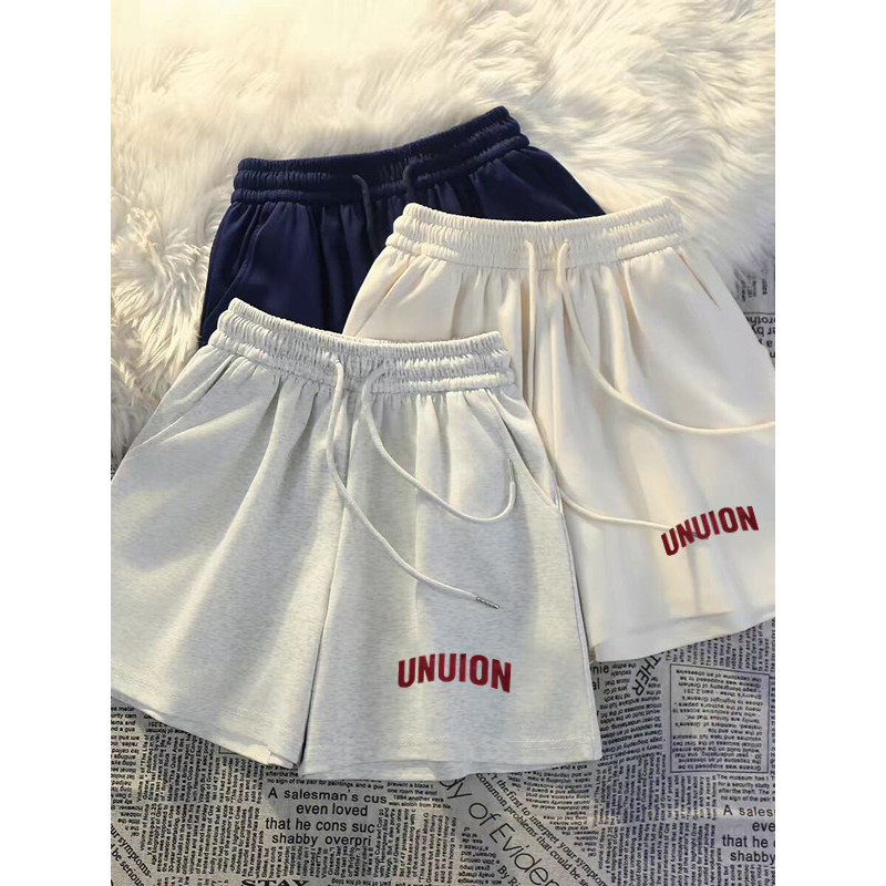Shorts americanos femininos verão solto calças de perna larga esportes lazer correndo estudante casa calças de pijama Al