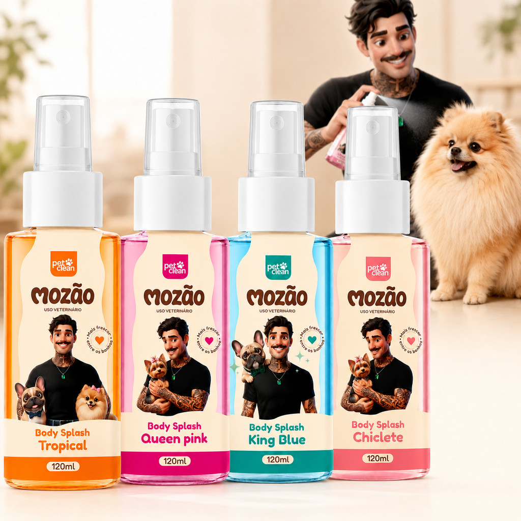 Perfume Colônia Pet Shop para Cachorro e Gato Body Splash 120ml - Mozao Pet Clean