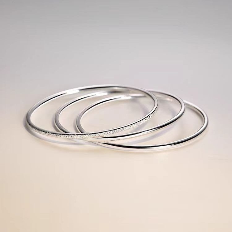 Sansheng Sanshi pequena pulseira perfeita cobre branco banhado a prata empilhamento anel sólido pulseira nicho Design br
