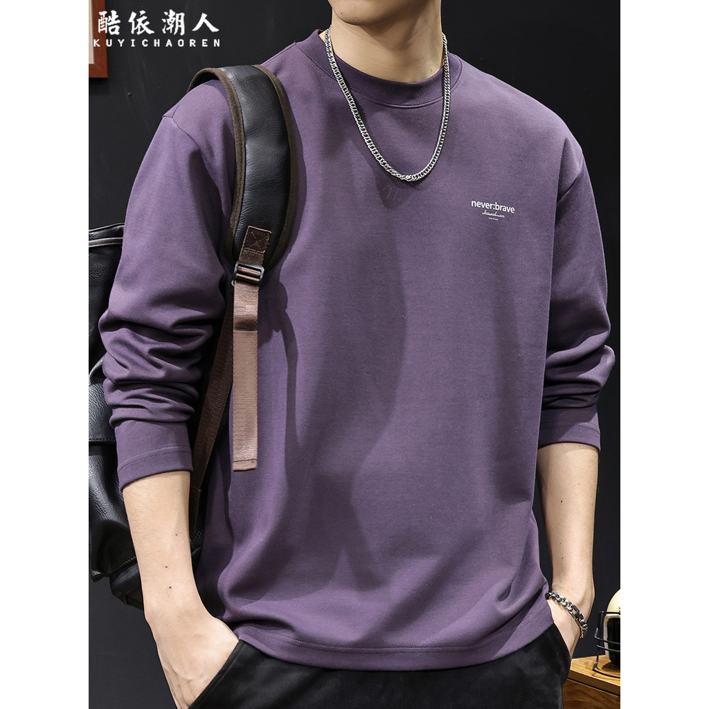 Outono 2026 novo estilo de manga comprida camiseta masculina americana Casual primavera outono venda quente Street Wear 