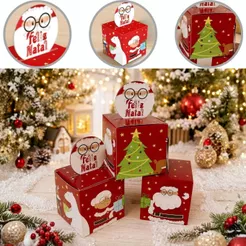 10 MINI CAIXA LEMBRANCINHA POP UP NATAL 7X7X7 DIVERTIDO 6261 ( NATAL IDEIA 2026 )