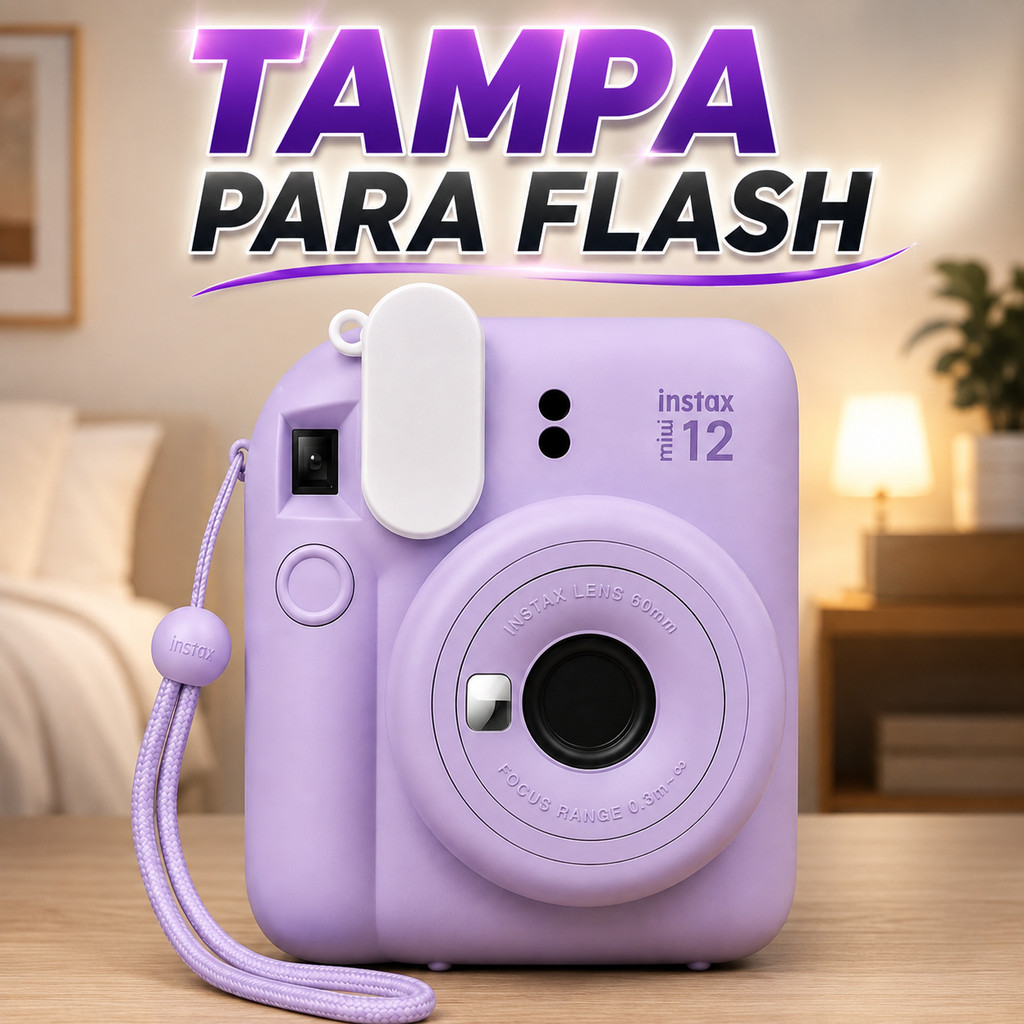 Kit 2 Tampas Bloqueador de Flash para Instax Mini 9 11 12 Anti Estouro Protetor de Flash Camera