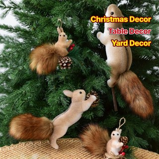 1 unidade, Enfeite de Natal, Decoração de Esquilo Realista e Adorável, Adequado para Decoração de Árvore de Natal, Decor