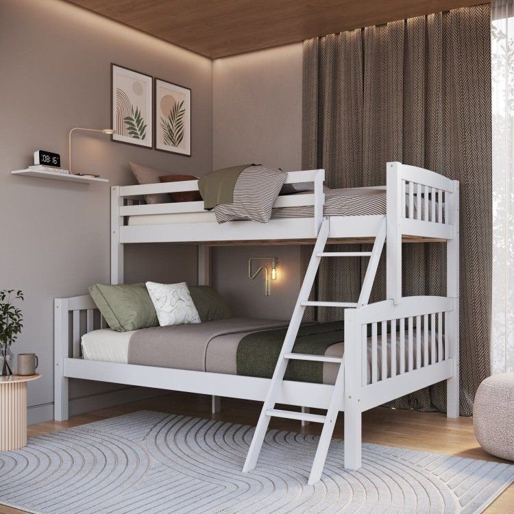 Beliche Casal e Solteiro Madeira Maciça Pinus Reforçada Adulto Branco Twink Branco