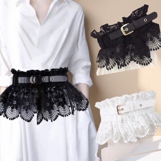 Novo estilo cinto de renda feminino combinando saia moda decoração camisa vestido cintura exterior renda elástica
