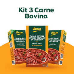 Kit 3 Carnes Bovinas Curadas Desfiadas 400G Vapza