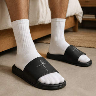 Chinelo Slide Masculino Adulto Preto Confortável Antiderrapante Leve Macio Casual Calce Fácil Praia Piscina