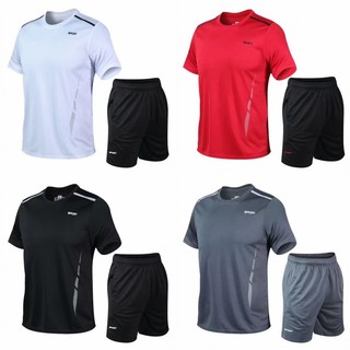 Terno esportivo masculino Casual de manga curta camiseta verão camisa de futebol Shorts calças esportivas correndo camis