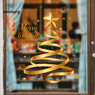 < salzburg > Adesivos De Atmosfera De Festival , Decalques De Parede De Árvore De Natal , PVC Espesso , À Prova D'água E