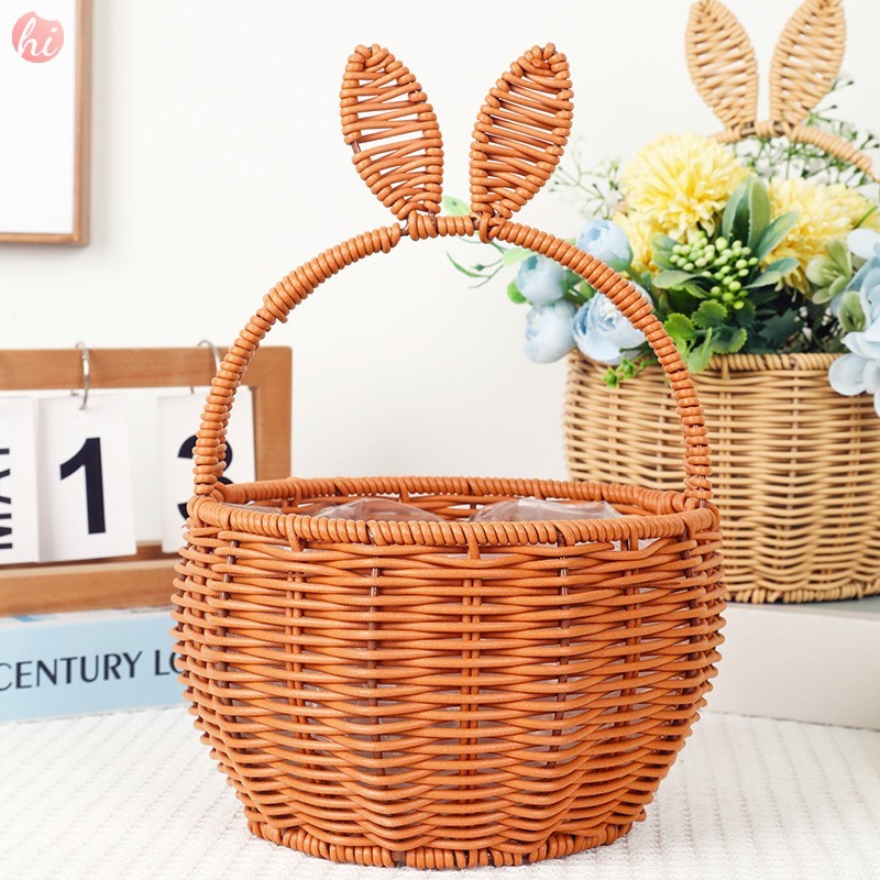 Cesta De Presente De Doces De Ovos De Páscoa 7x11 Polegadas-Decoração Multifuncional De Armazenamento De Lembrancinhas