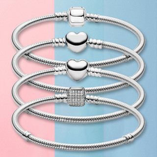 Pulseira original de prata esterlina com um revestimento encantador, adequada como presente para mulheres, joia colorida
