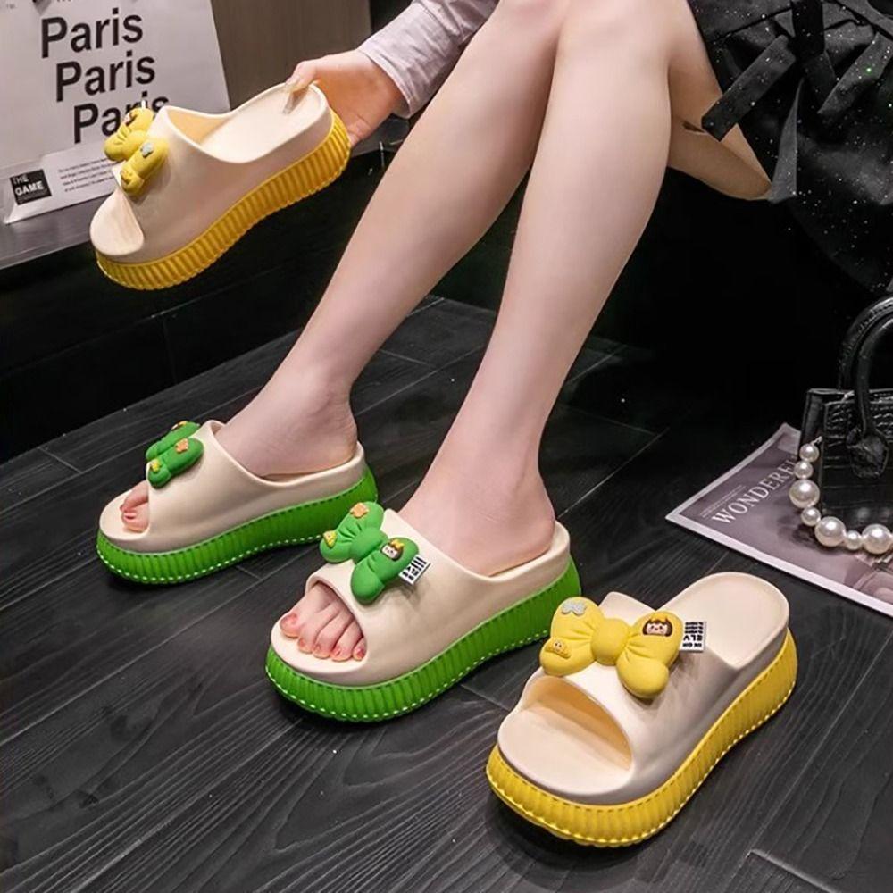 Sapatos De Salto Grosso , Elevador De Verão Com Sola Grossa , Chinelos Modernos De EVA