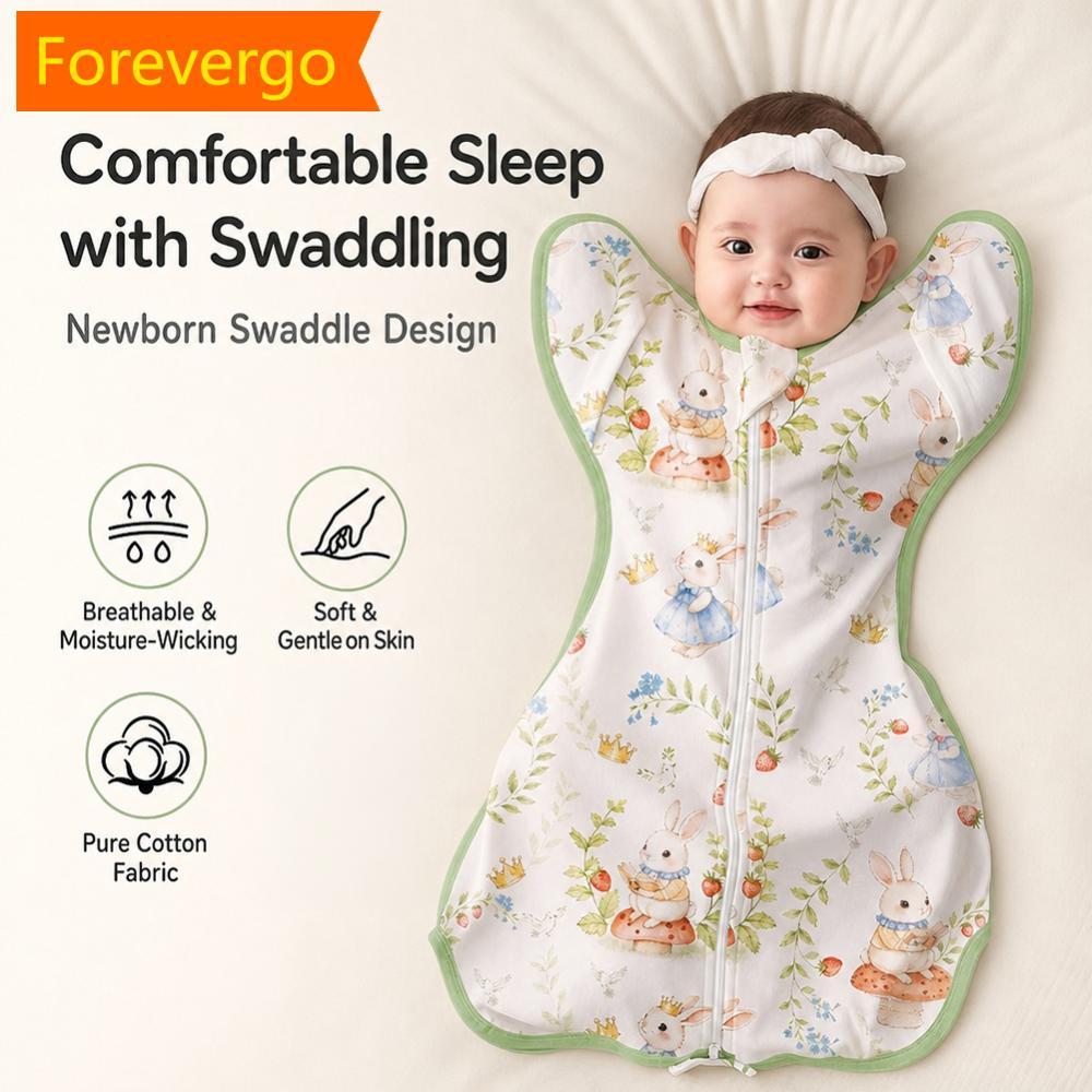 forevergo Baby Swaddle Sleep Sack Saco De Dormir Respirável Anti-Susto Para Recém-Nascidos
