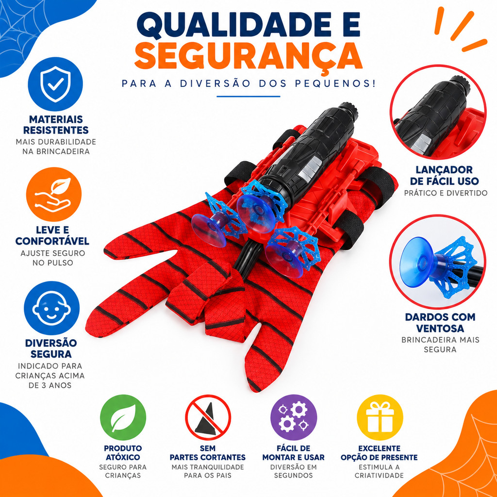 Luva Lança Dardos Infantil Brinquedo Lançador com Dardos Ventosa — imagem 2 de 2
