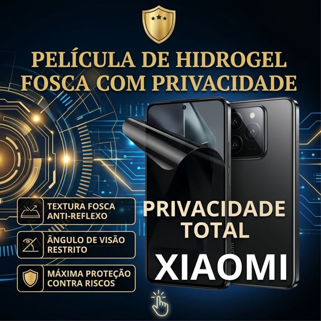 Película Fosca Privacidade para todos os celulares Xiaomi (Todos os Modelos) - Anti-Reflexo