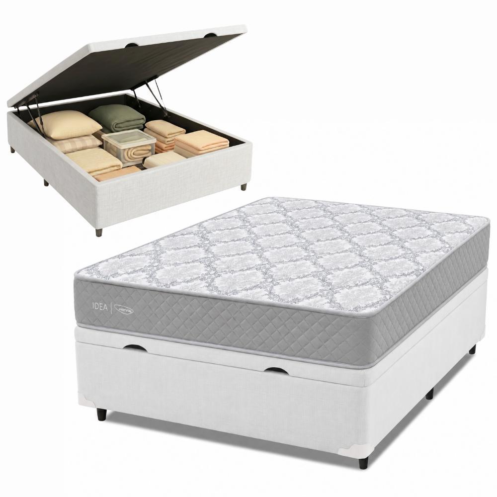 Cama Box Baú Casal Double Face 100% D33 Edén 138x188x58cm Herval - Suporta até 100kg por pessoa