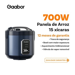 Gaabor Panela de Arroz Elétrica 700W 15 Xícaras Antiaderente Cozinha RC-50M01A