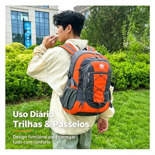 Mochila Cargueira Mochila Trilha Leve Resistente Impermeável Múltiplos Bolsos Alça Acolchoada Para Camping Acampamento